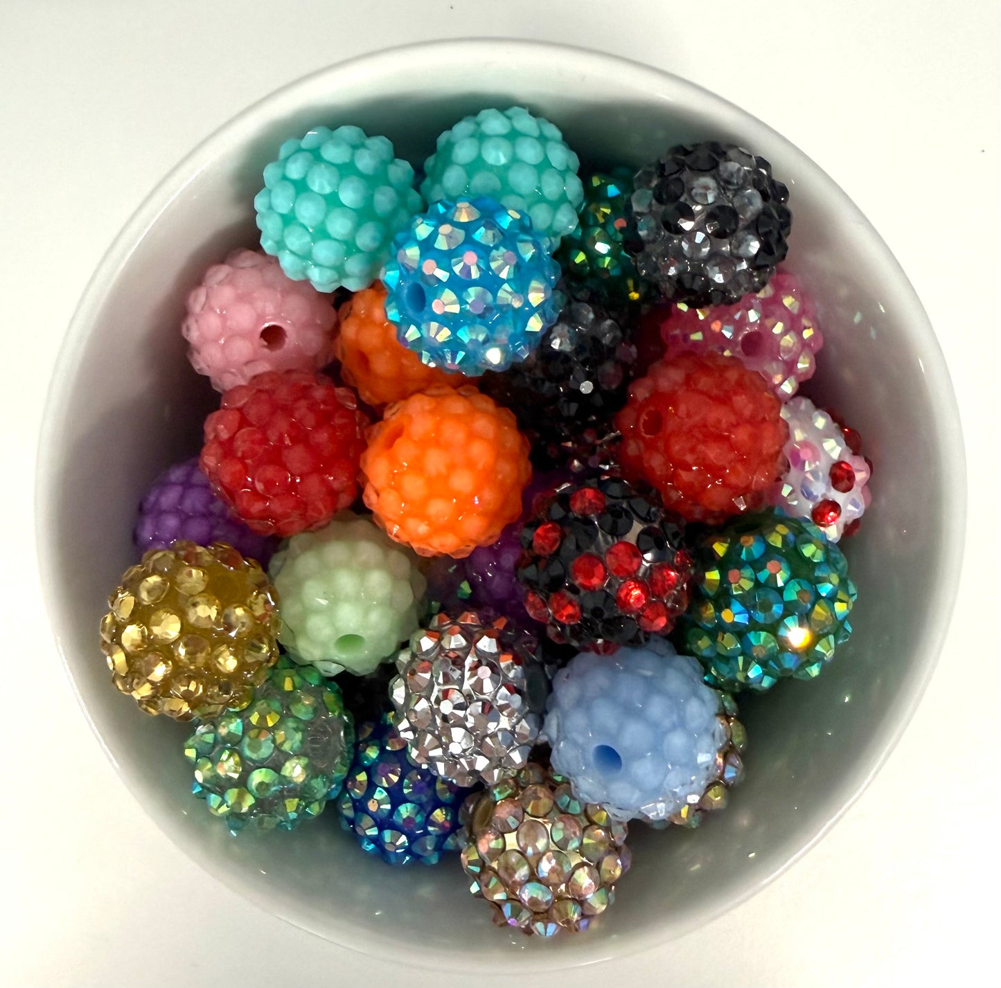 Rhinestone Acrylic Beads 15mm | Acrylic Beads