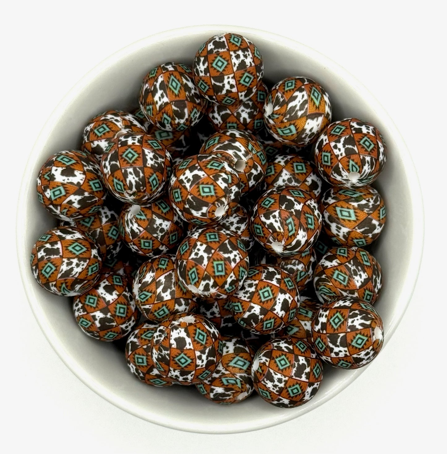 Printed 15mm Silicone Bead | Silicone Printed Beads