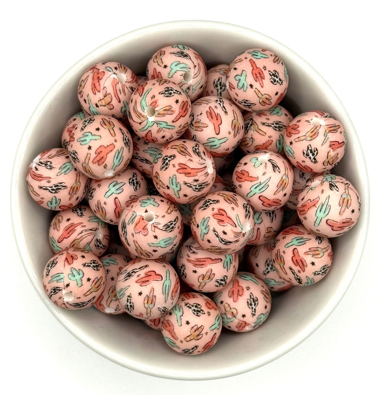 Printed 15mm Silicone Bead | Silicone Printed Beads