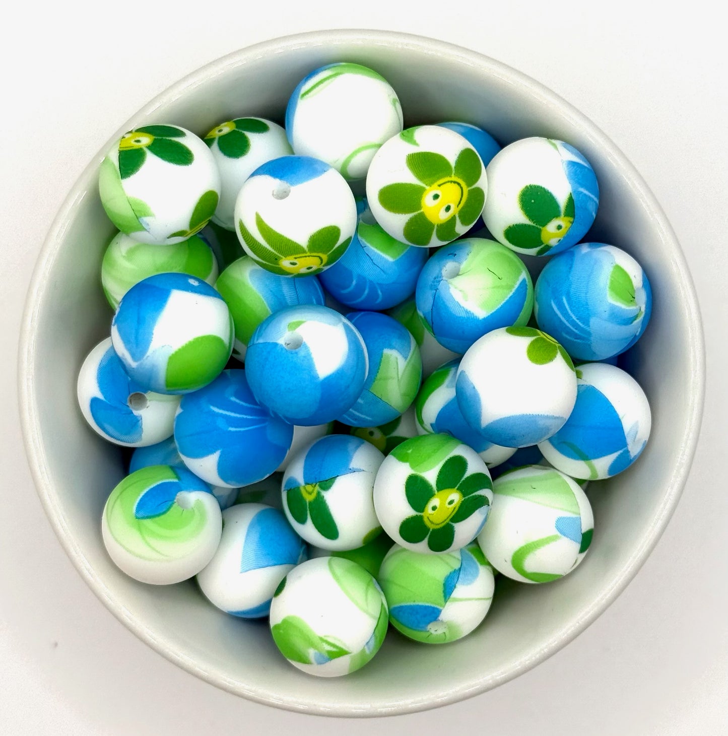 Printed 15mm Silicone Bead | Silicone Printed Beads