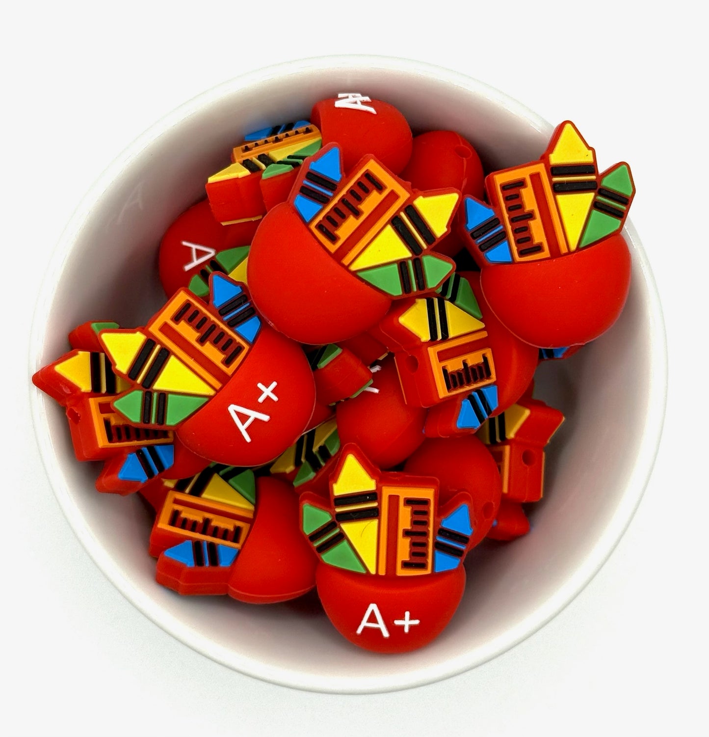 Apple full of Crayons | Silicone Focal Bead