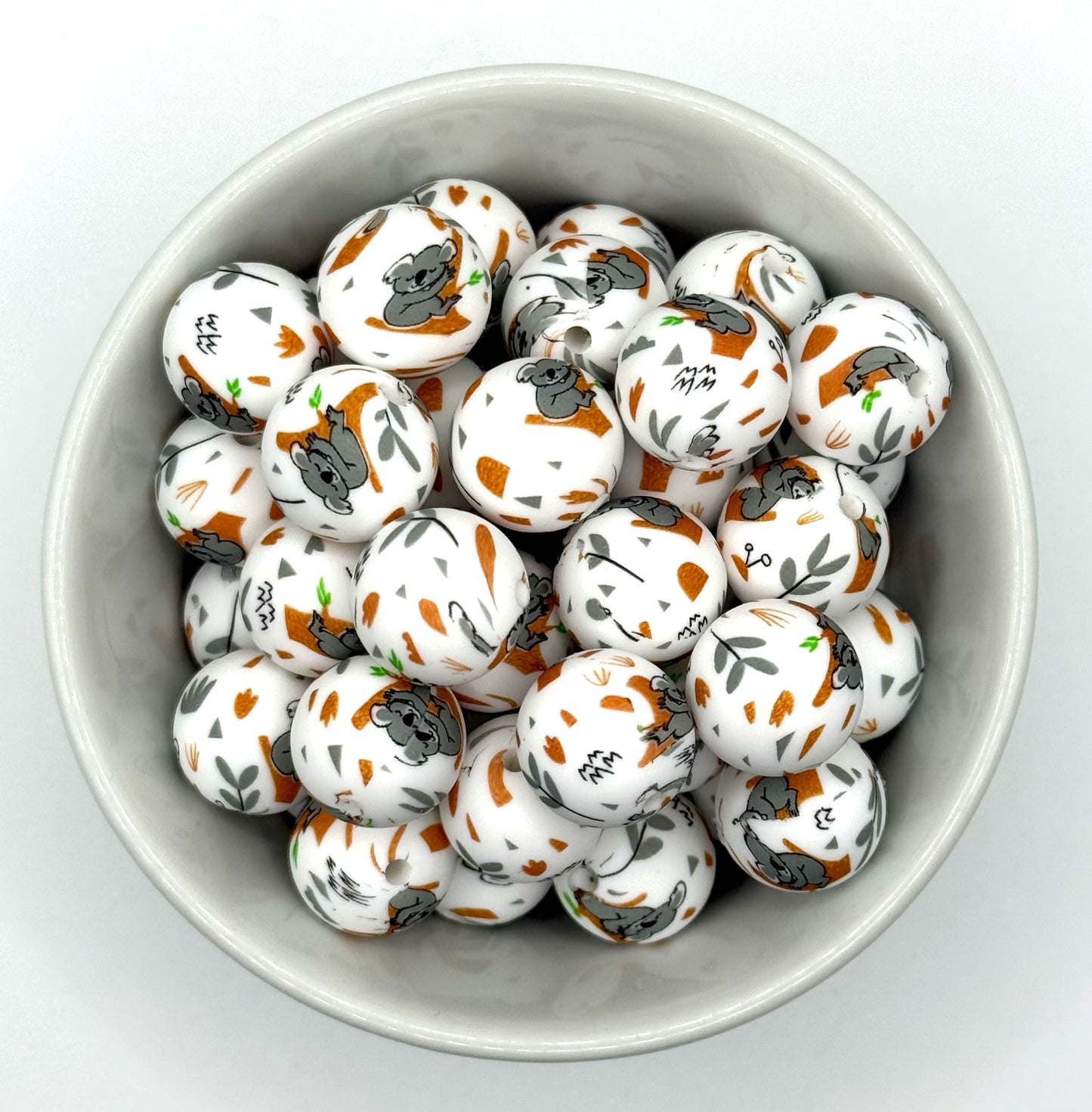 Printed 15mm Silicone Bead | Silicone Printed Beads