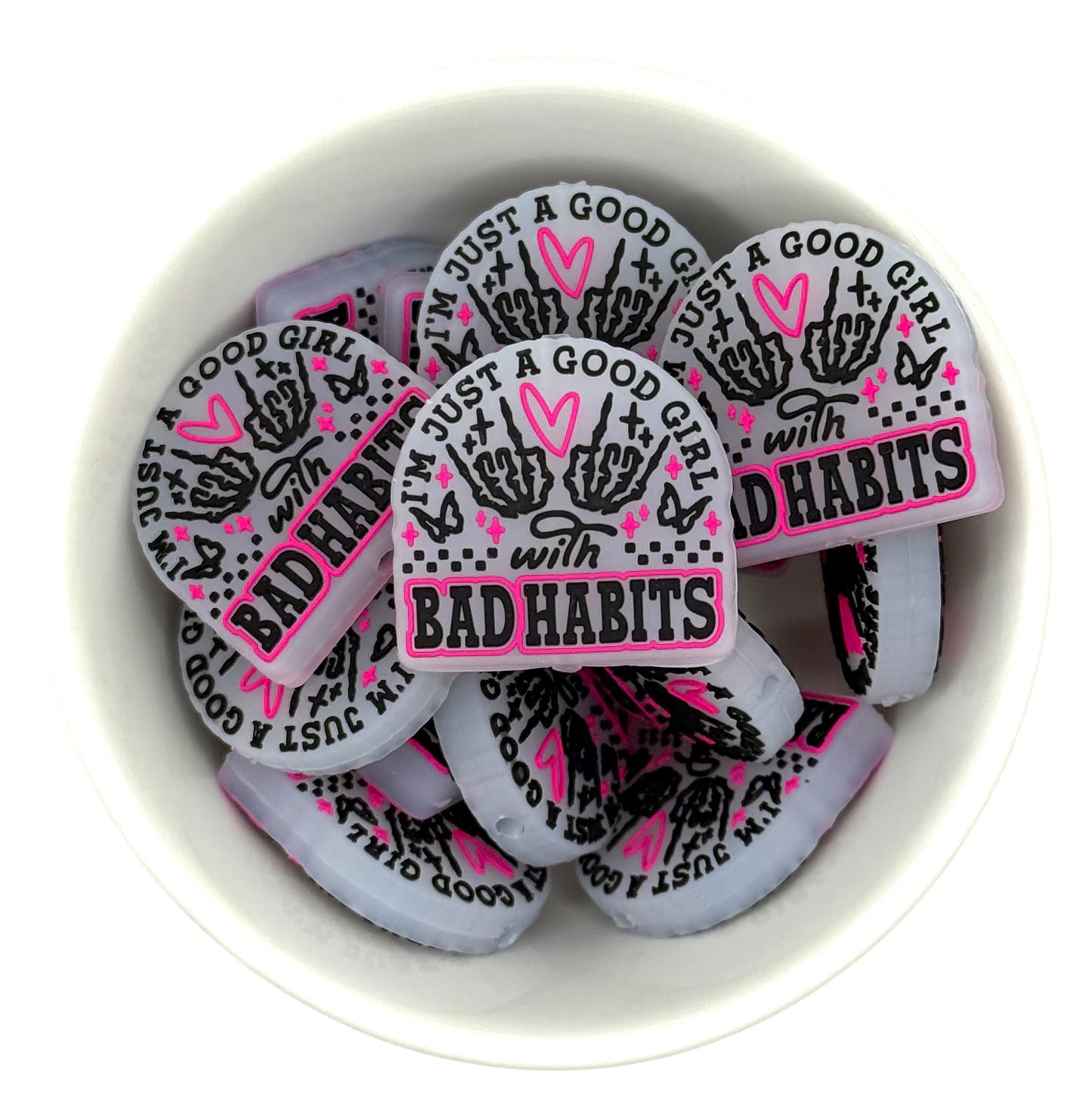 Good Girl with Bad 😈 Habits | Silicone Focal Beads