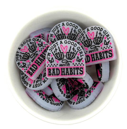 Good Girl with Bad 😈 Habits | Silicone Focal Beads