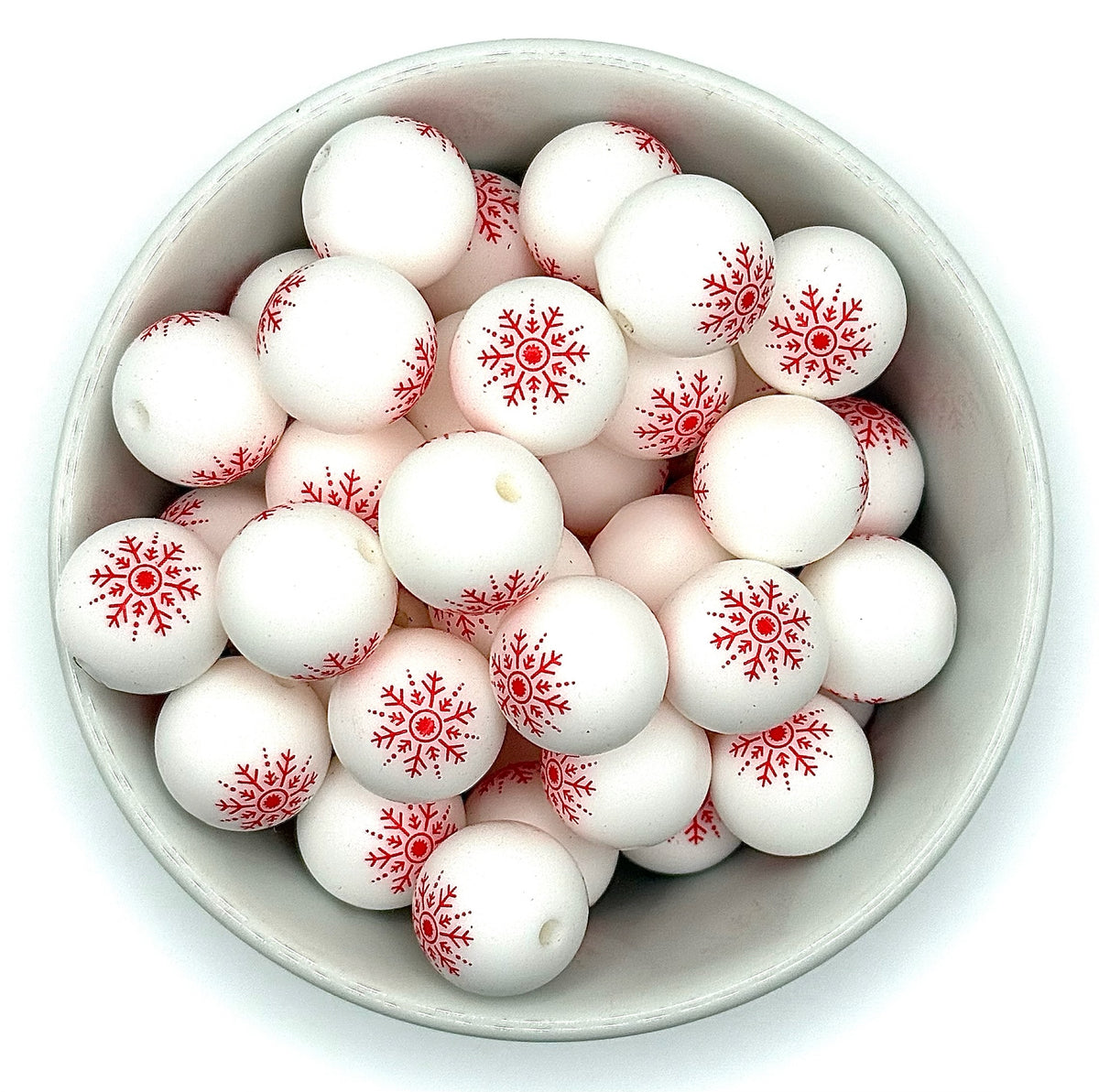 Festive Printed 15mm Silicone Beads