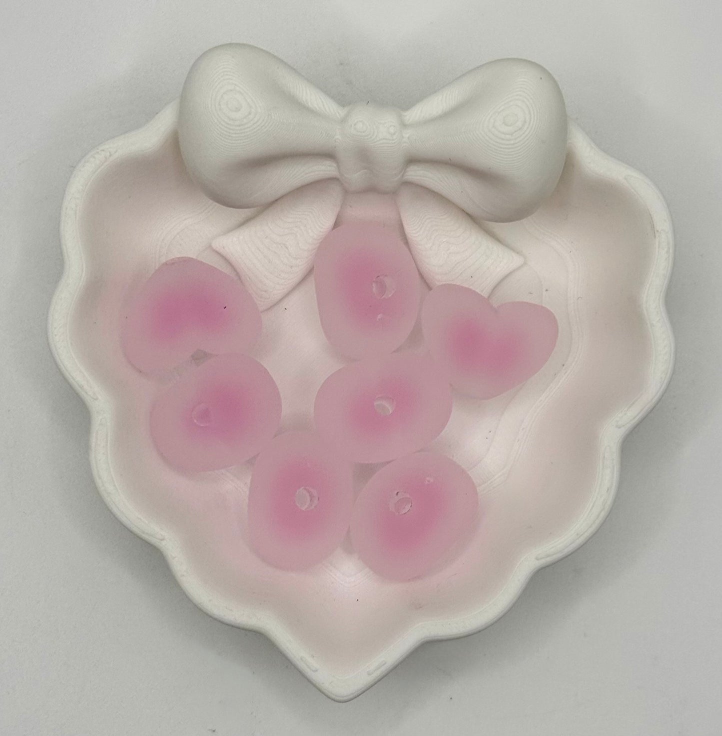 Frosted Hearts | Acrylic Beads