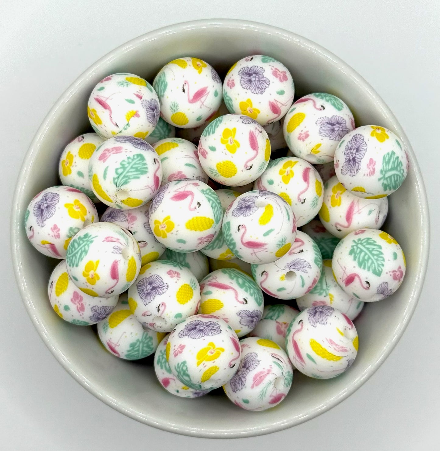 Printed 15mm Silicone Bead | Silicone Printed Beads