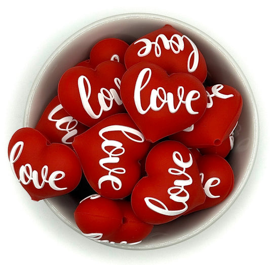 LOVE Heart 3D | Silicone Focal Bead 3D