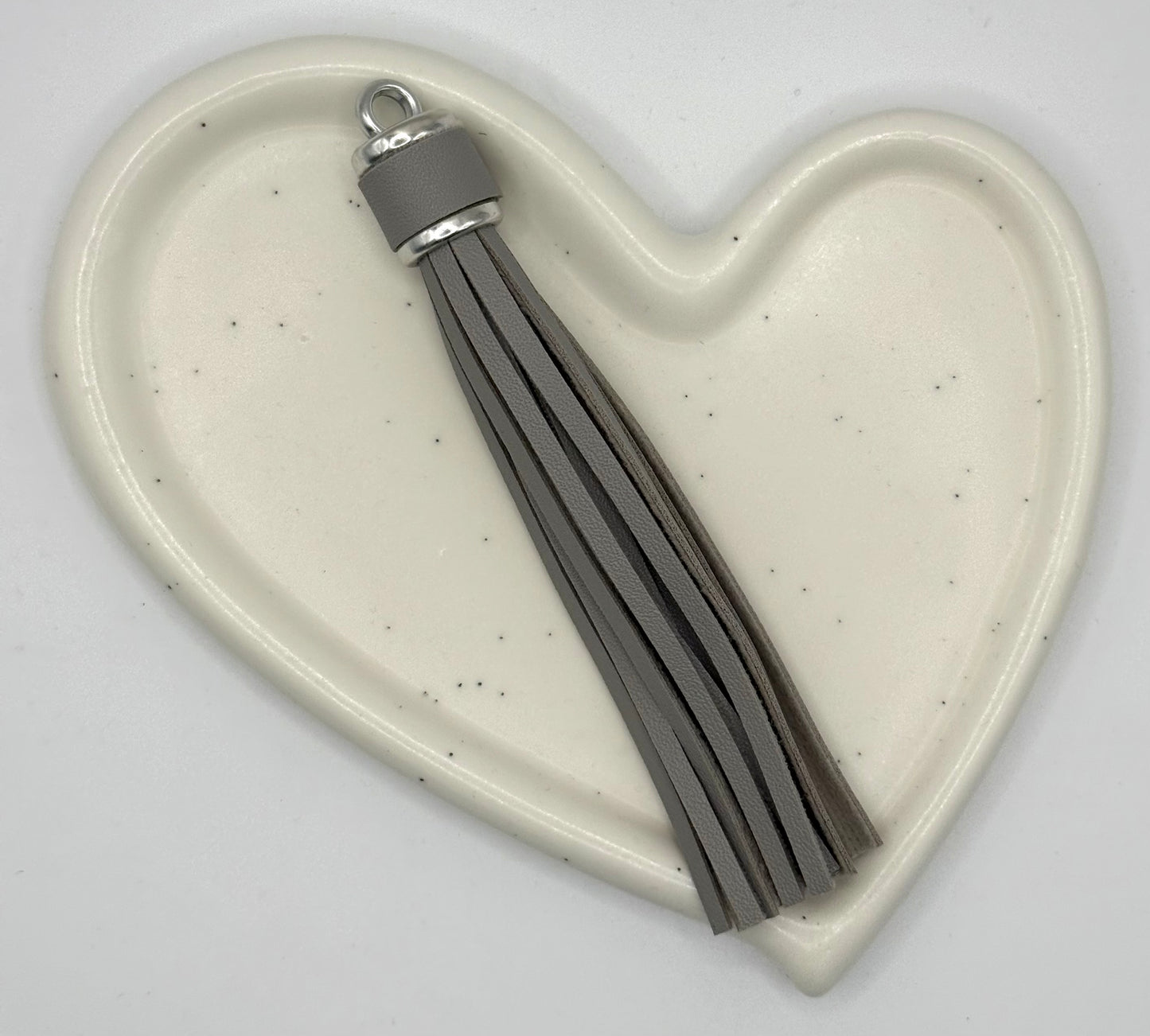 Leather Tassel 9cm Silver Cap | Accessories