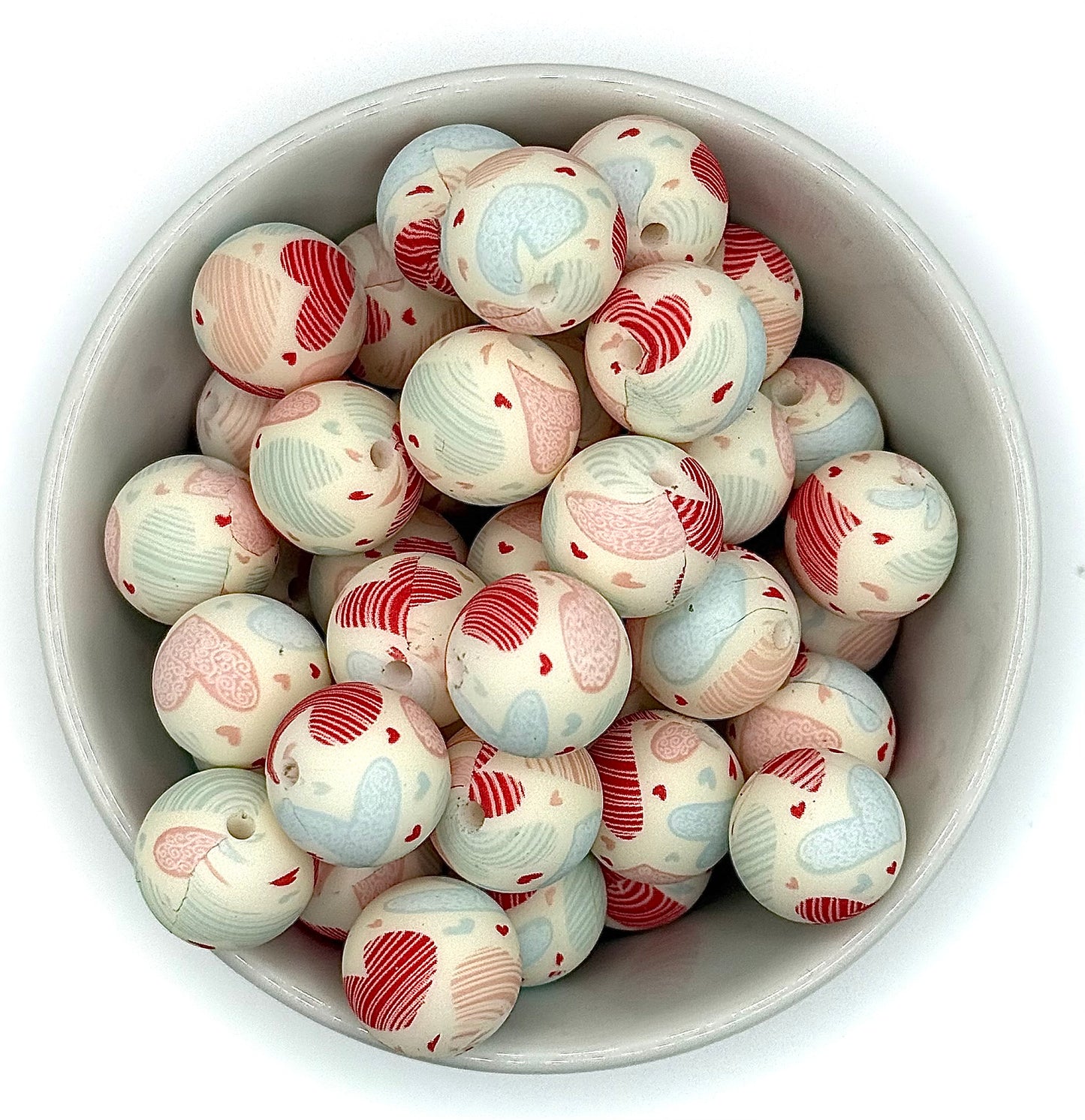 Valentines Day | 15mm Printed Silicone Bead