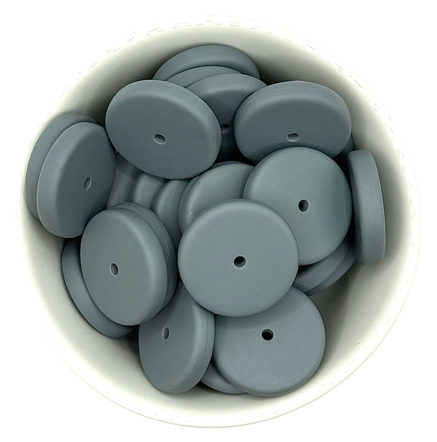 Silicone Coin 25mm Spacer Beads