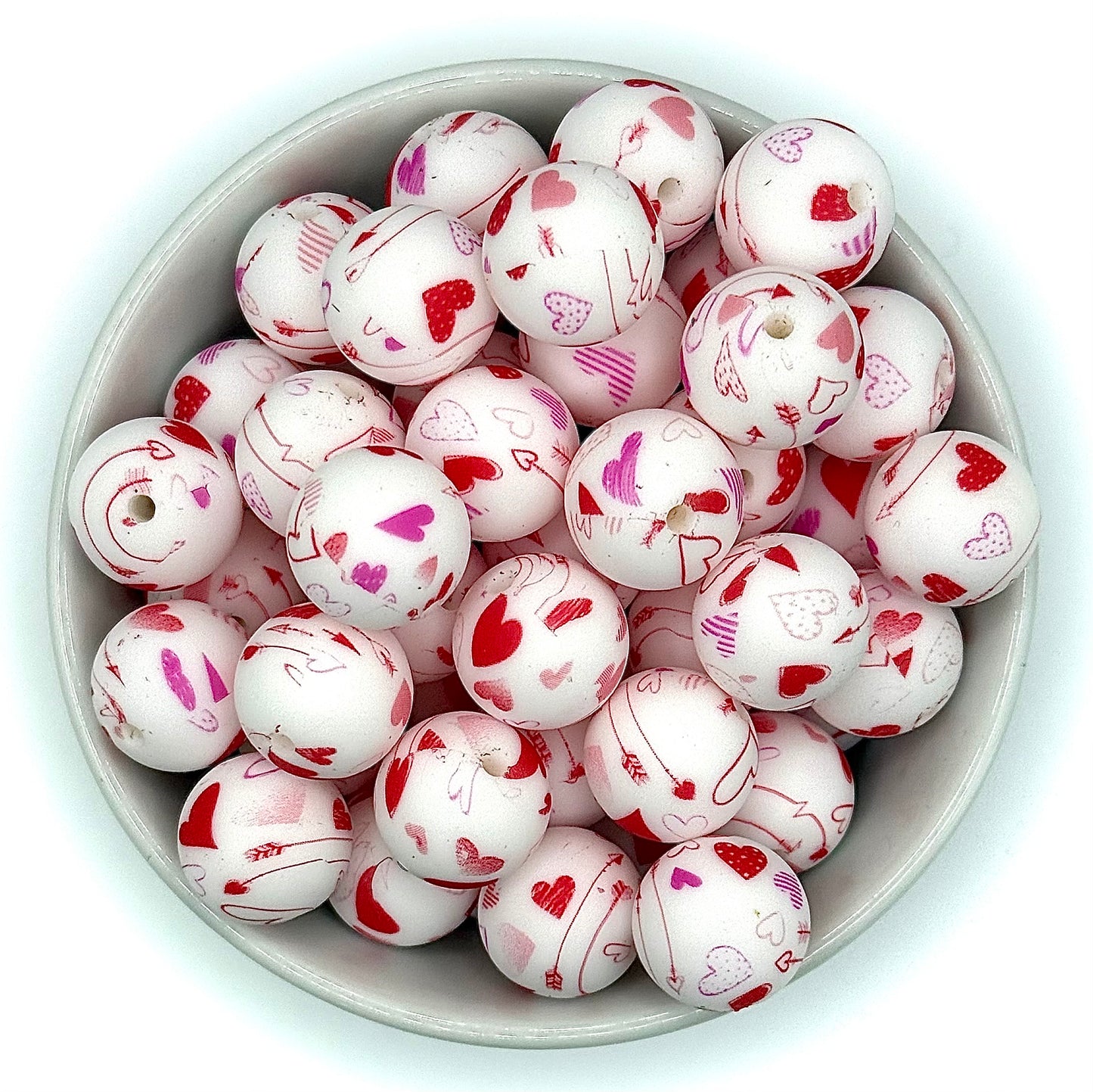 Valentines Day | 15mm Printed Silicone Bead