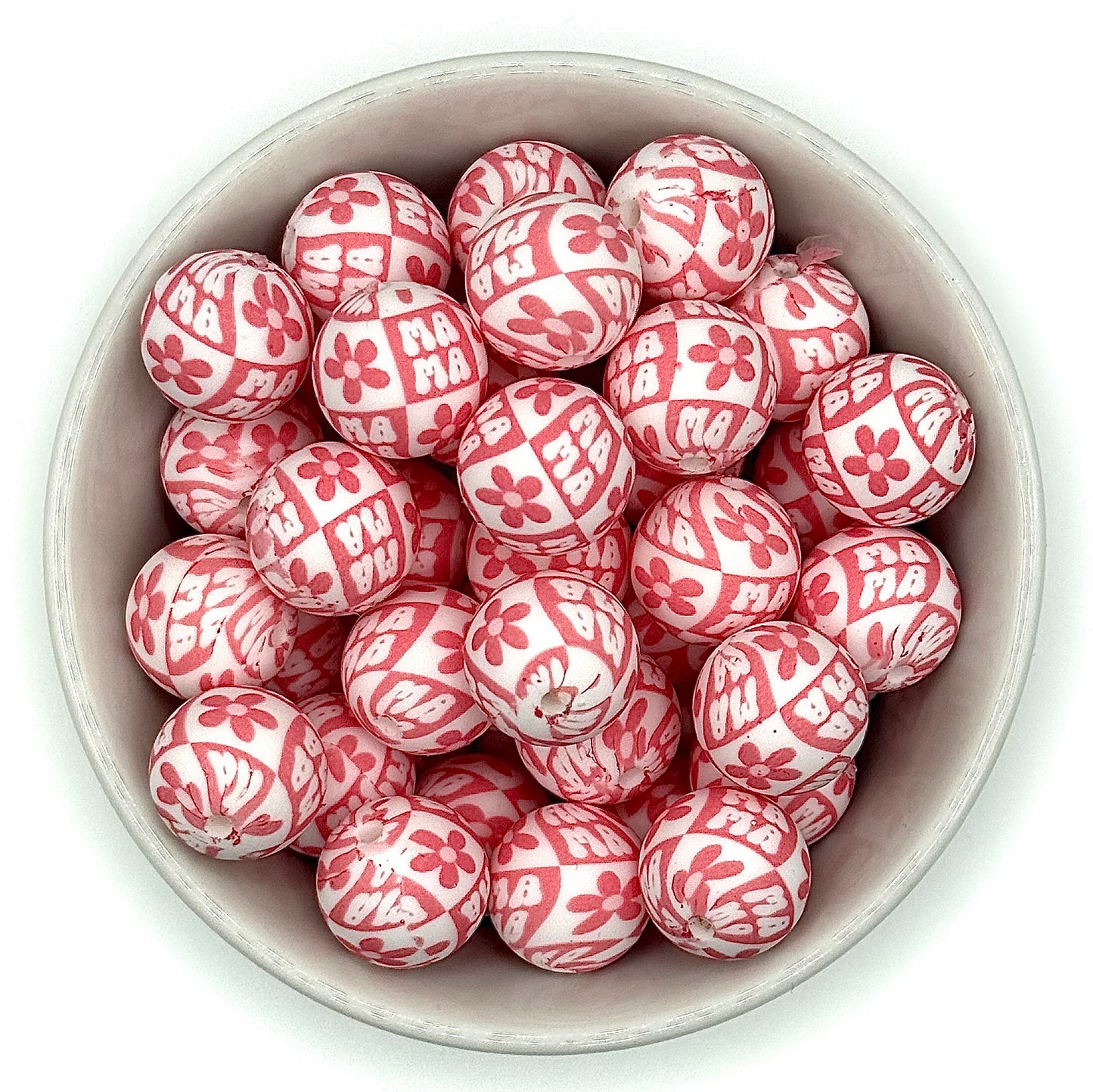 Printed 15mm Silicone Bead | Silicone Printed Beads