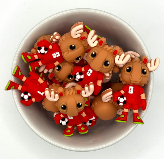 Maple Moose Mascot | 3D Silicone Focal Bead