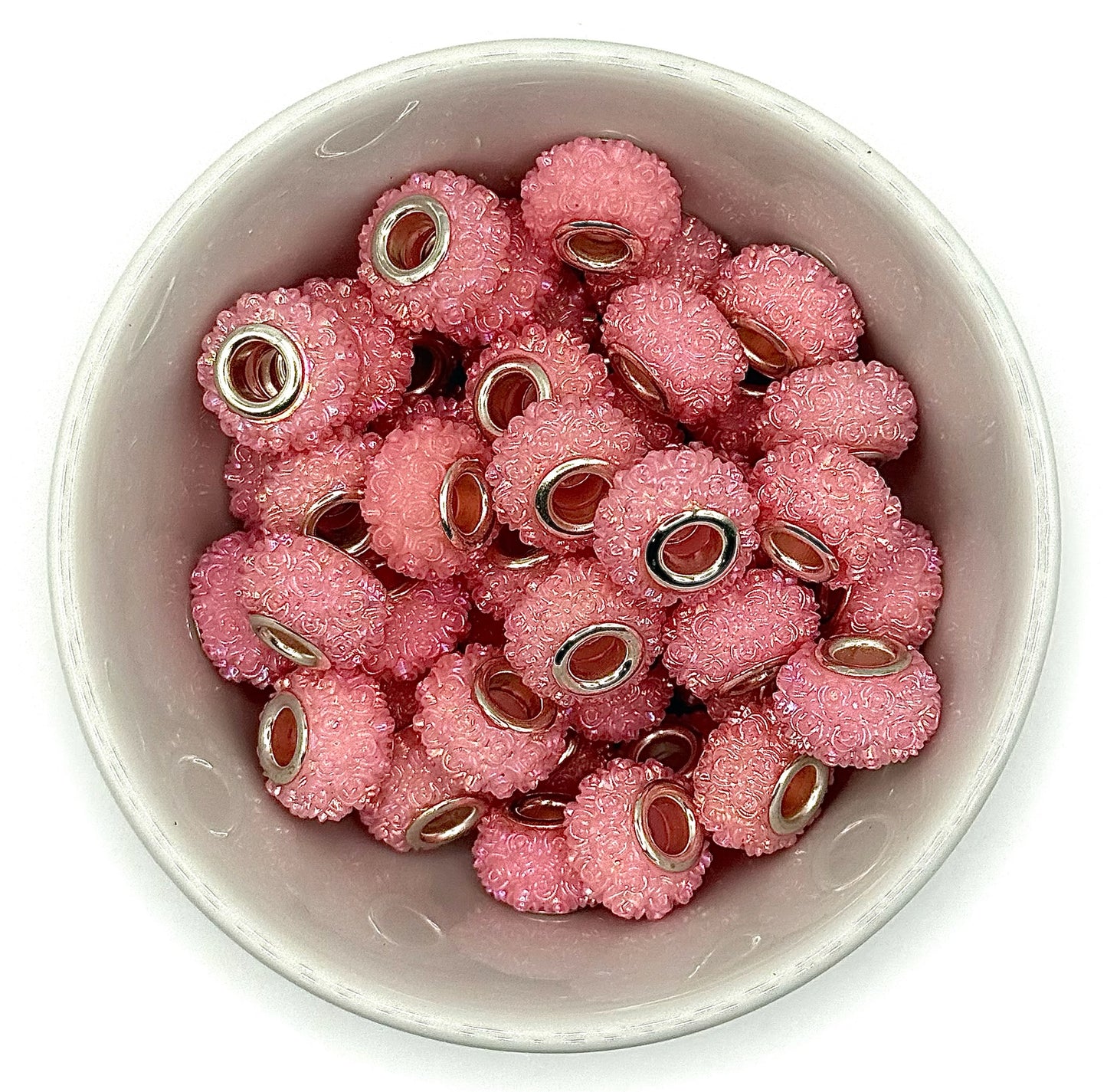 Large Hole Spacer Rose Acrylic Spacer 17mm | Spacer Beads