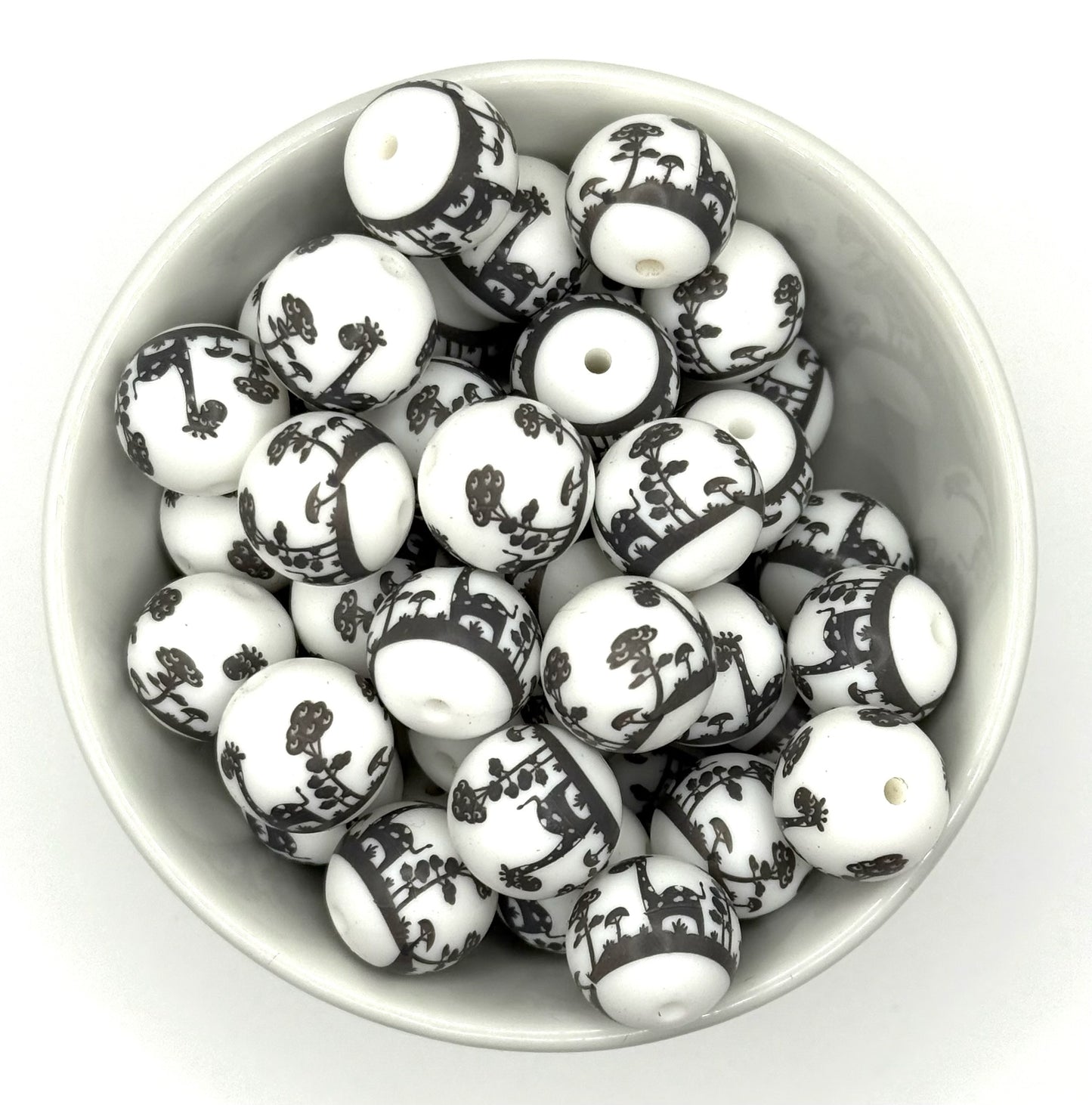 Printed 15mm Silicone Bead | Silicone Printed Beads