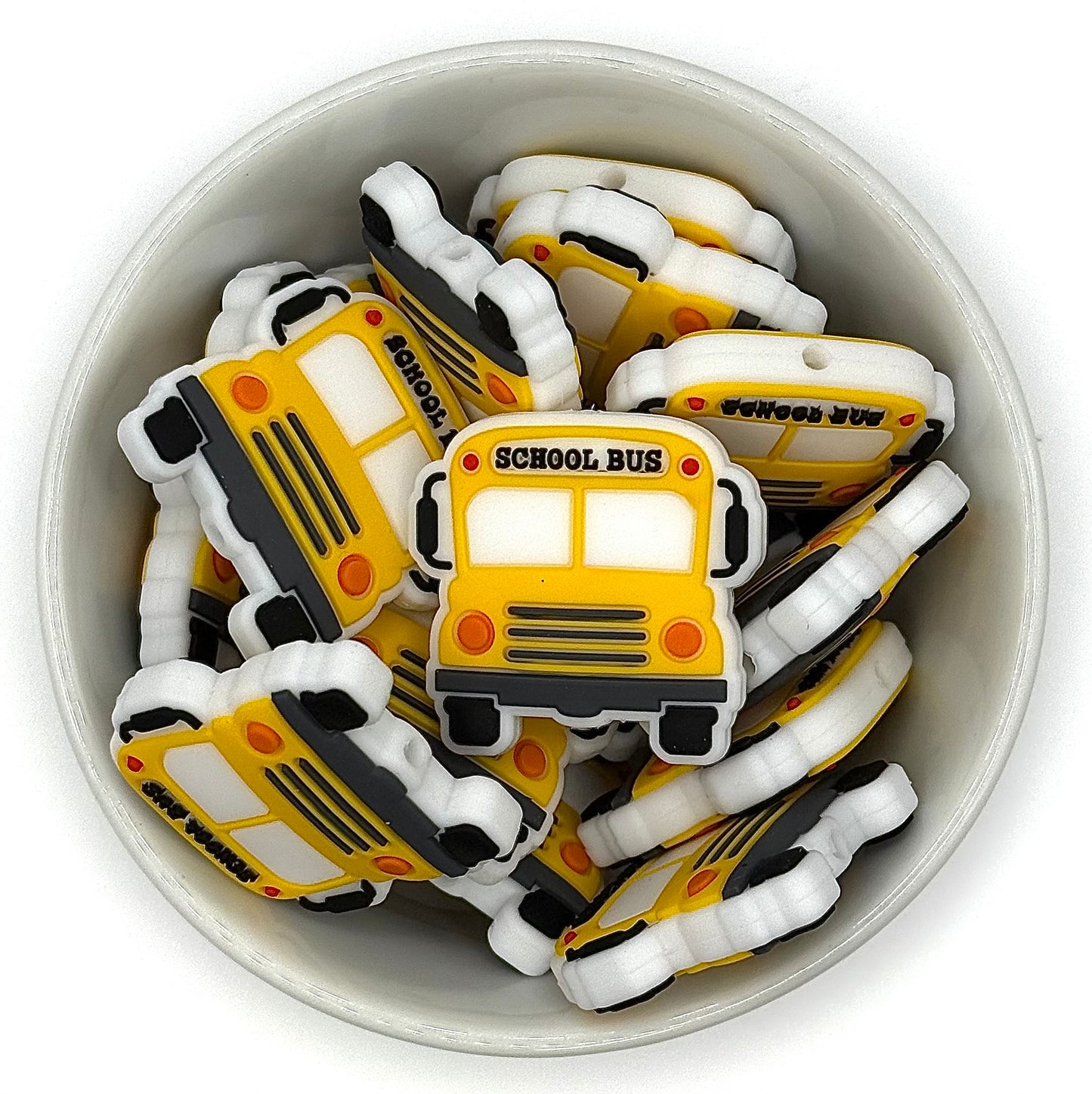 Autobus scolaire | Perle focale en silicone