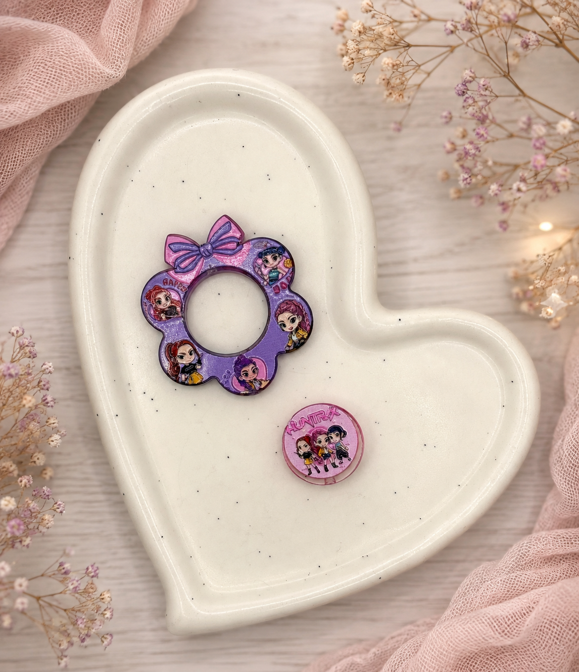 Character Wreath / Focal Spinner set | Acrylic Focal Beads