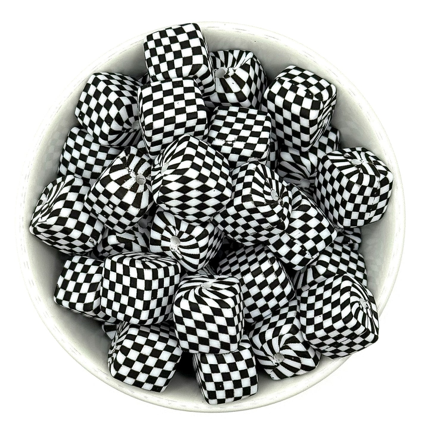 Square Printed 13.5mm Silicone Beads | Printed Silicone Beads