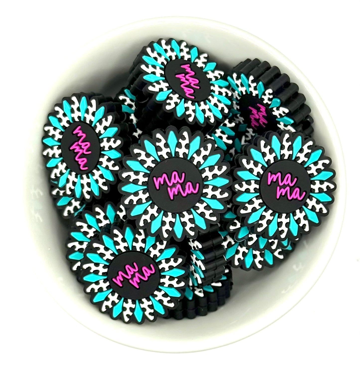 Retro Mama Flower | Silicone Focal Bead