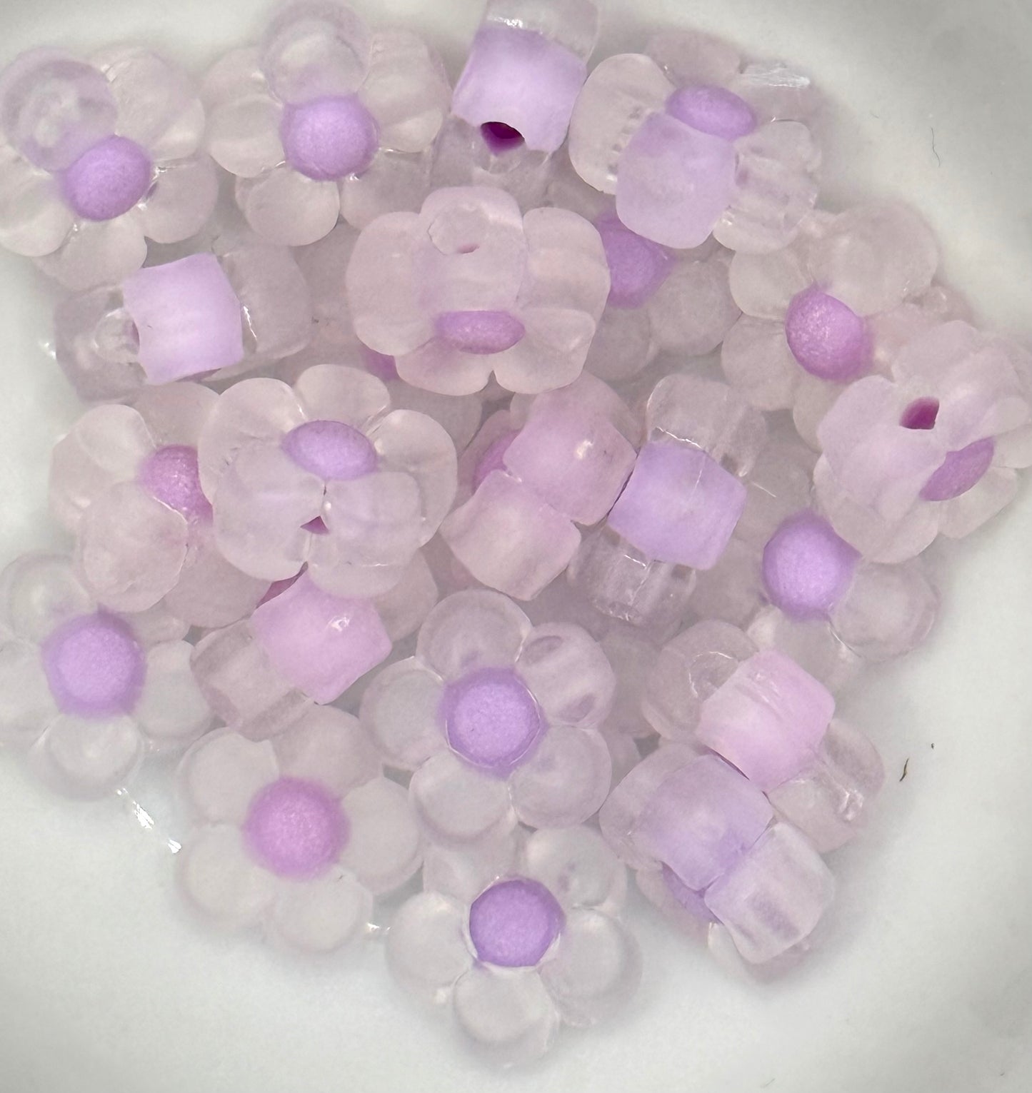 Frosted Acrylic Flower Spacer | Spacer Beads