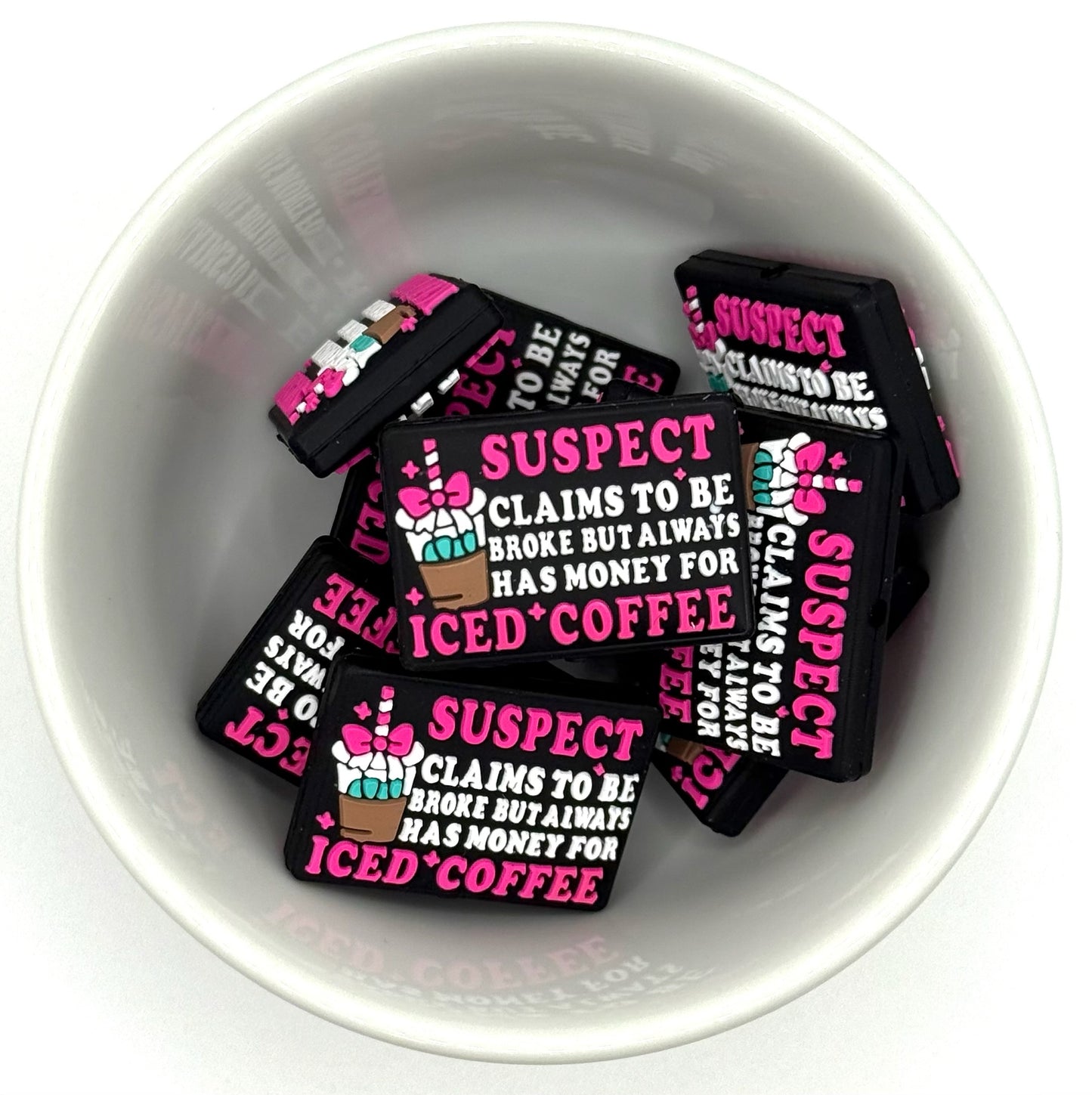 Café Glacé Suspect | Perle Focal en Silicone