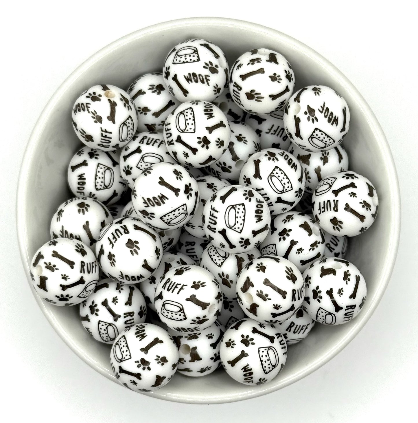 Printed 15mm Silicone Bead | Silicone Printed Beads