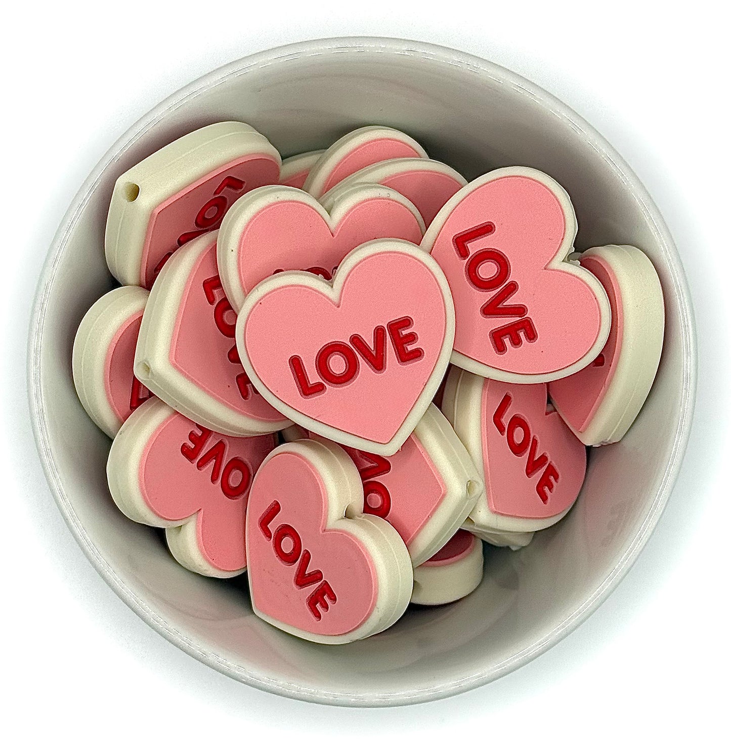 Valentine’s Conversation Hearts - Silicone Focal Beads