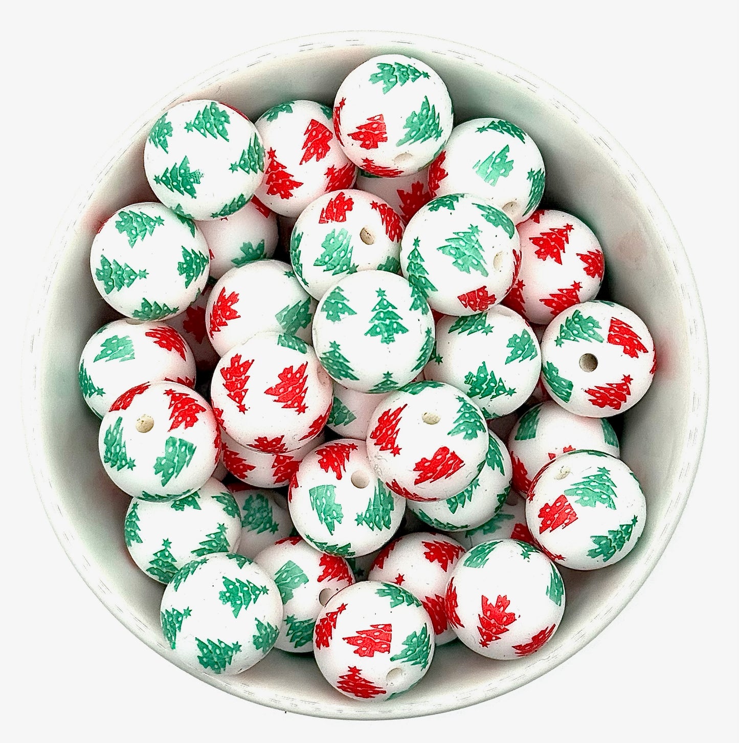 Festive Printed 15mm Silicone Beads