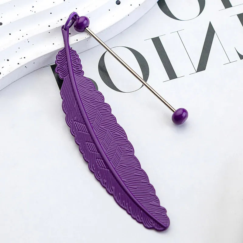 Feather Shaped Beadable Bookmark | Beadables