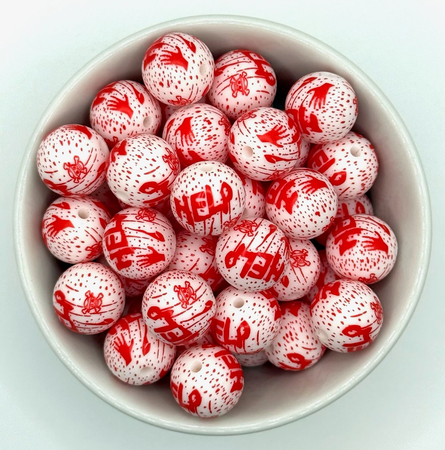 Printed 15mm Silicone Bead | Silicone Printed Beads