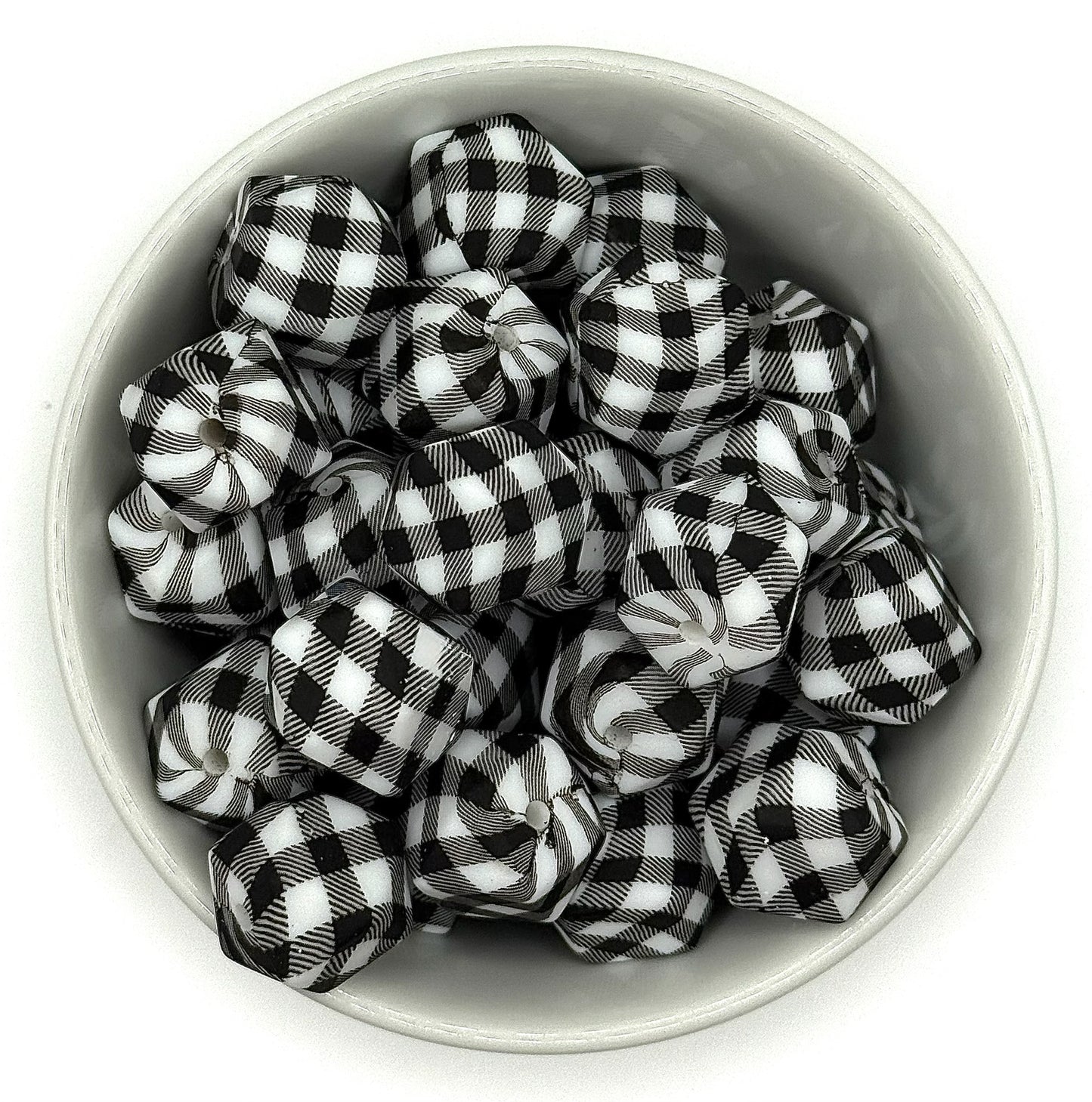 Hexagon Printed Beads 14mm | Printed Silicone Beads