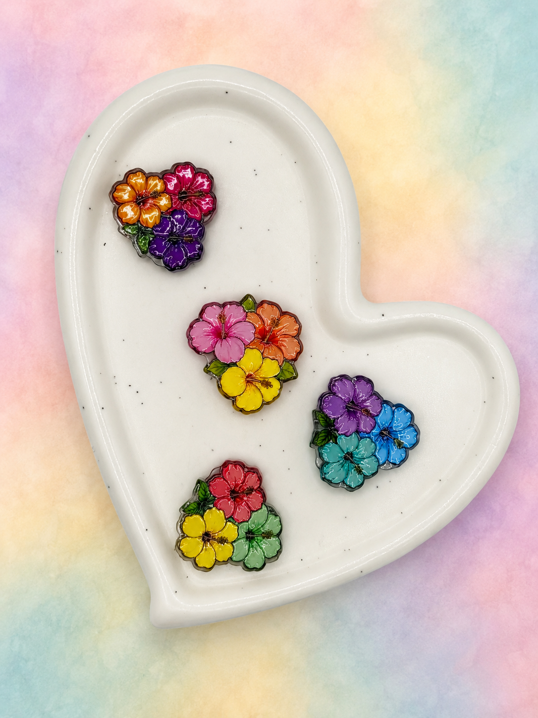 Hibiscus Blooms | Acrylic Focal Bead