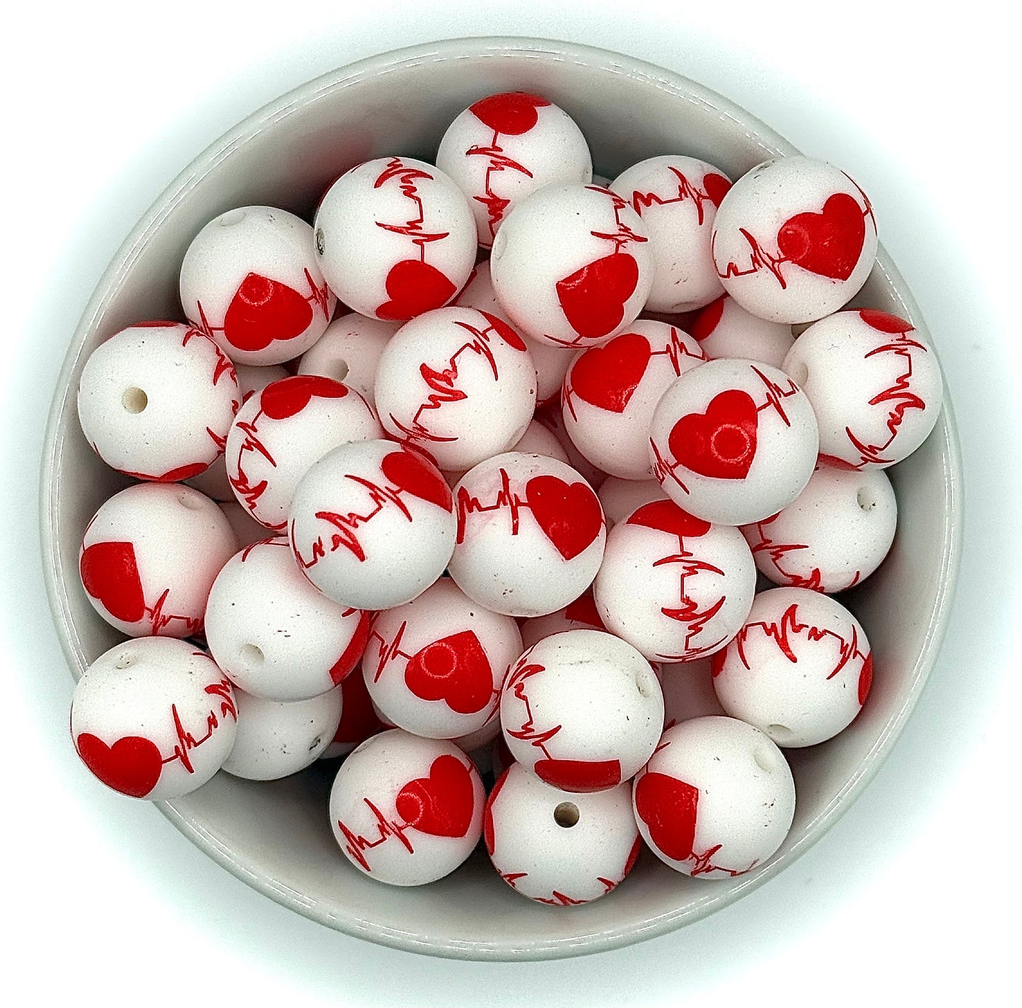 Valentines Day | 15mm Printed Silicone Bead