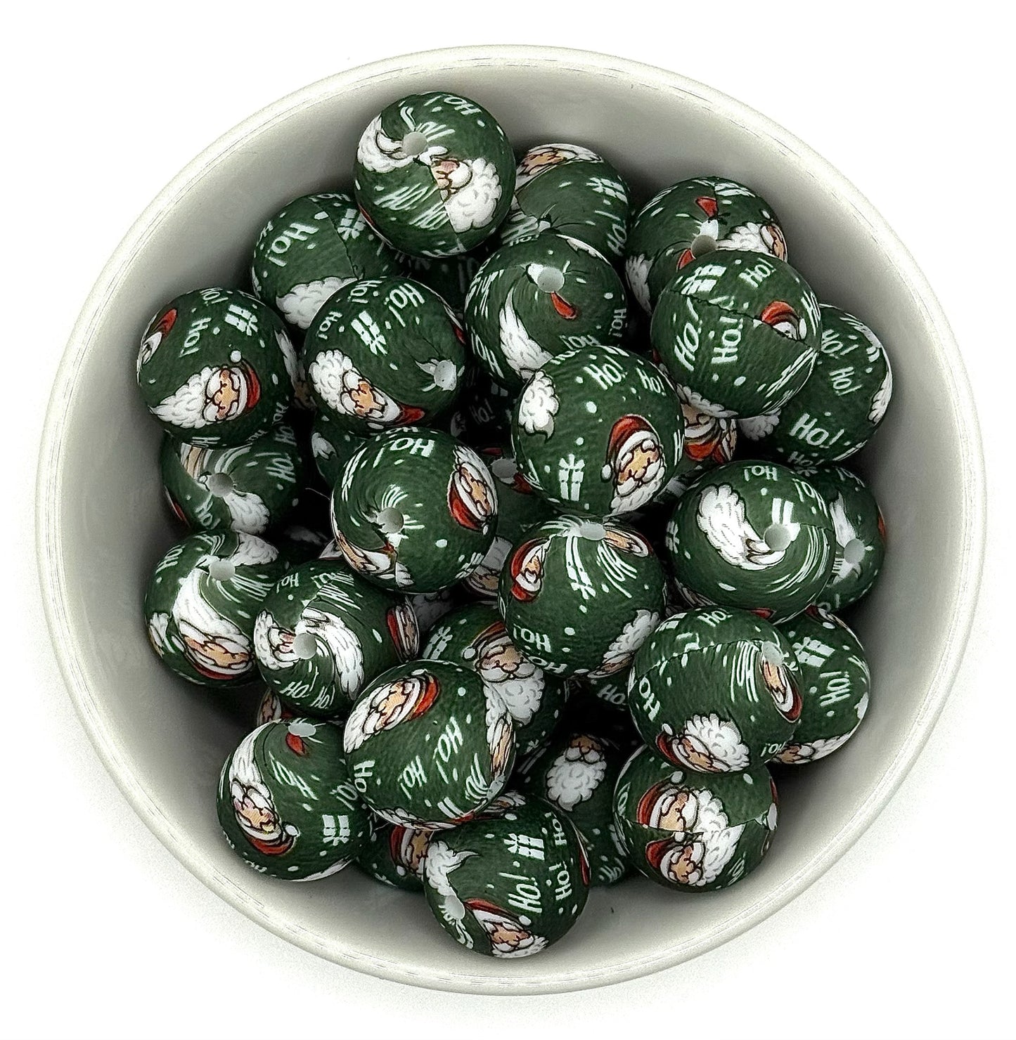 Festive Printed 15mm Silicone Beads