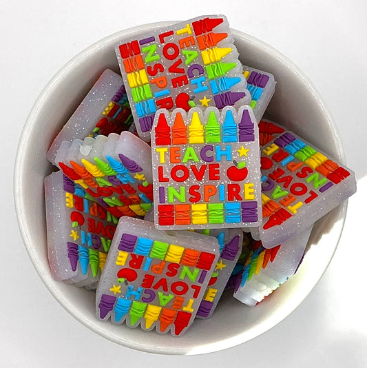Teach Love Inspire 🖍️ |Silicone Focal Beads