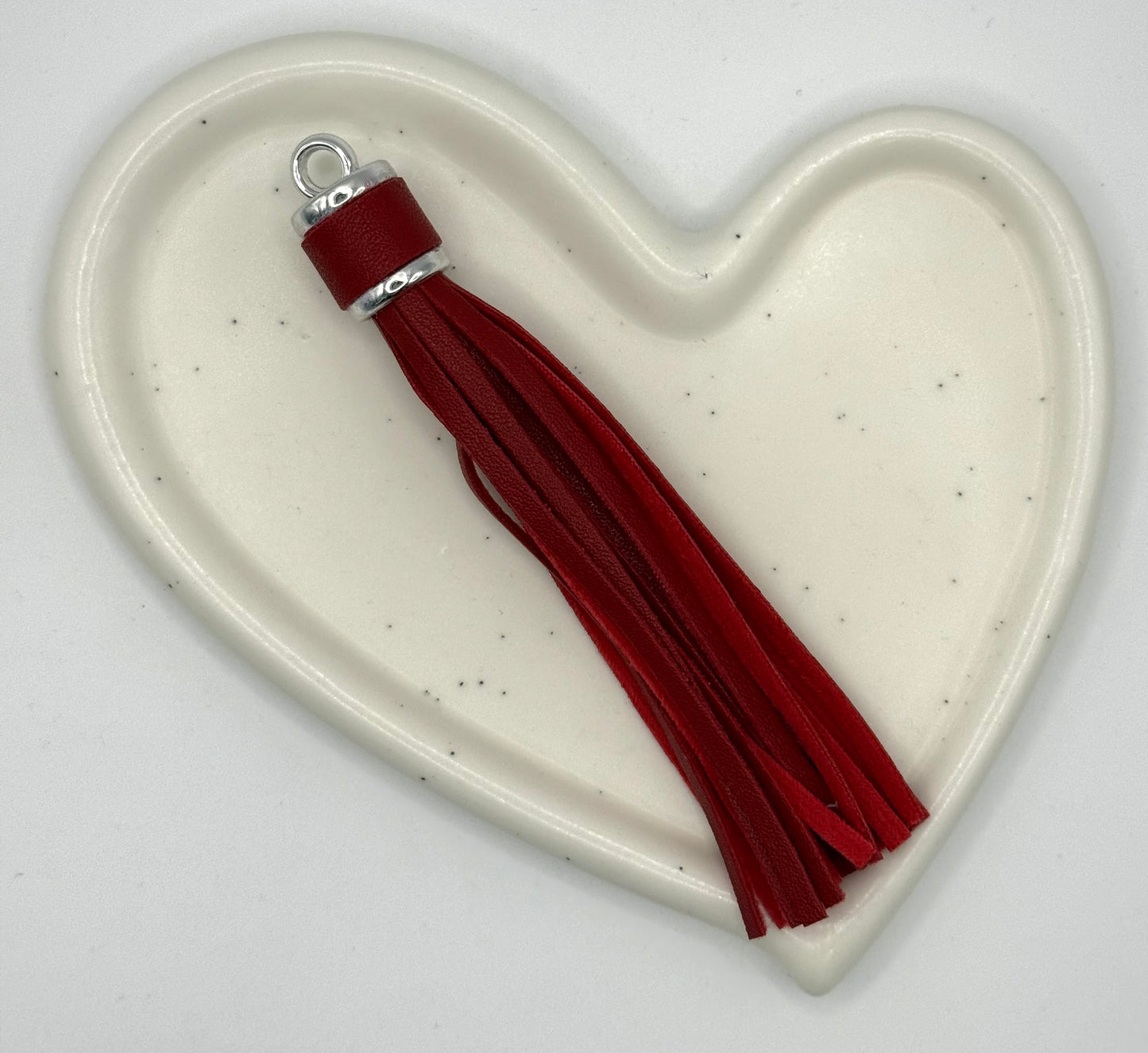 Leather Tassel 9cm Silver Cap | Accessories