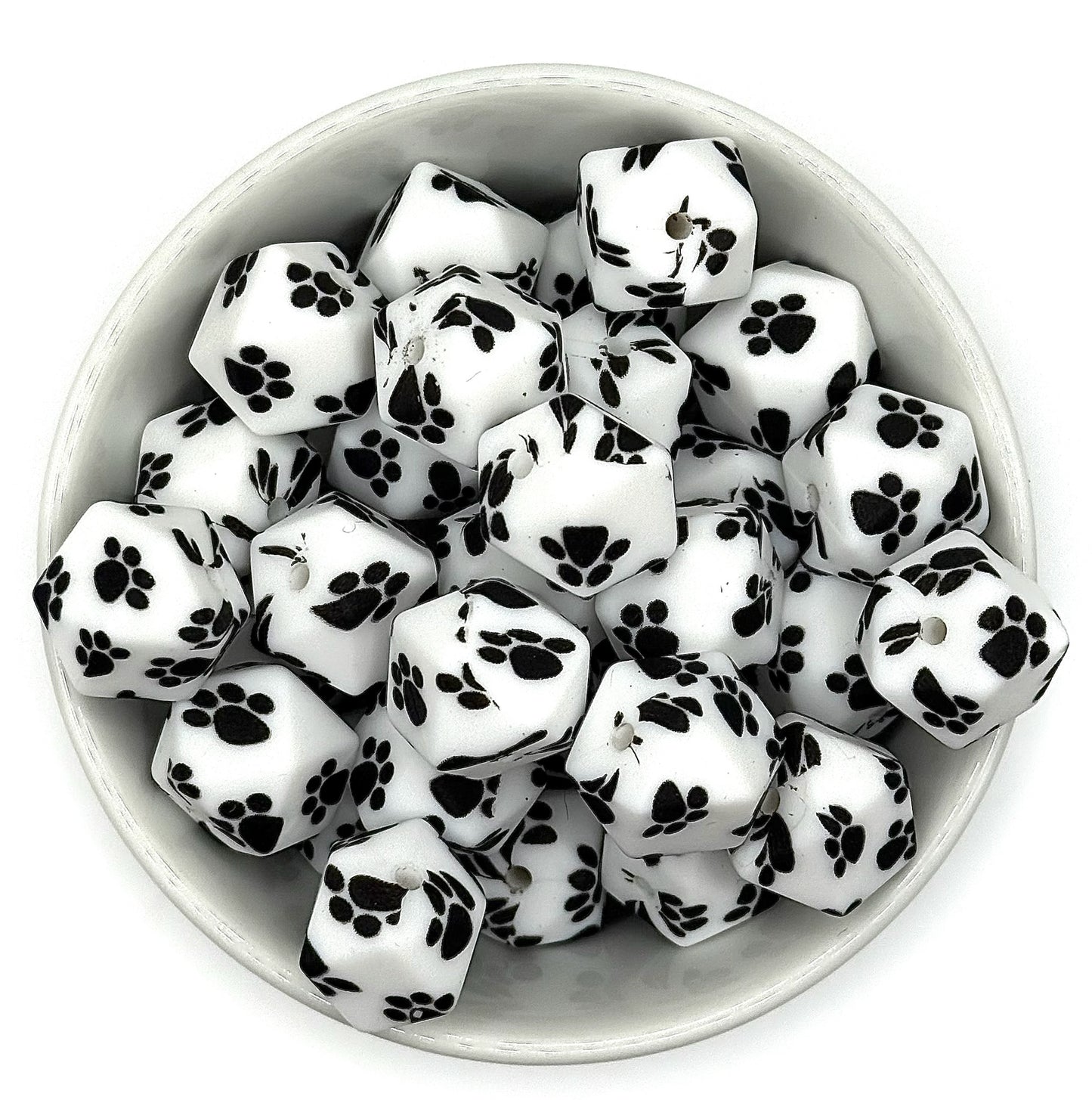 Hexagon Printed Beads 14mm | Printed Silicone Beads