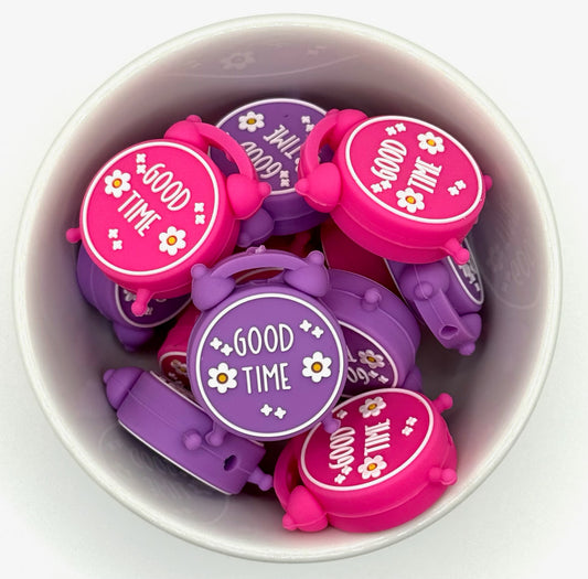 Bonne horloge | Perle focale en silicone