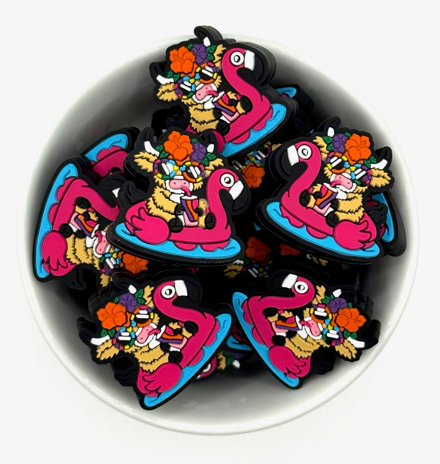 Flamingo Floatie Friends | Silicone Focal Bead