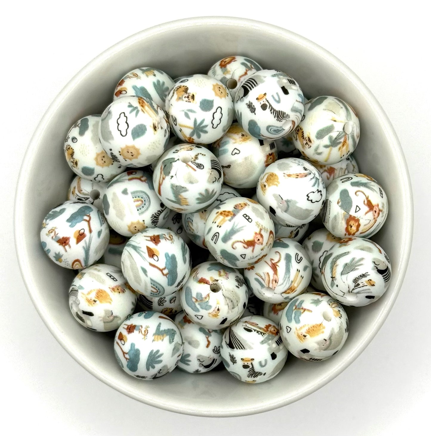 Printed 15mm Silicone Bead | Silicone Printed Beads