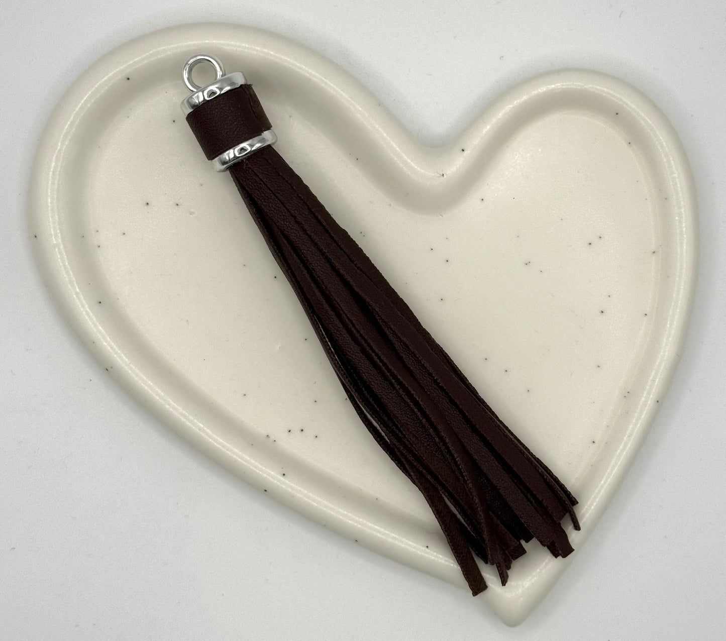 Leather Tassel 9cm Silver Cap | Accessories