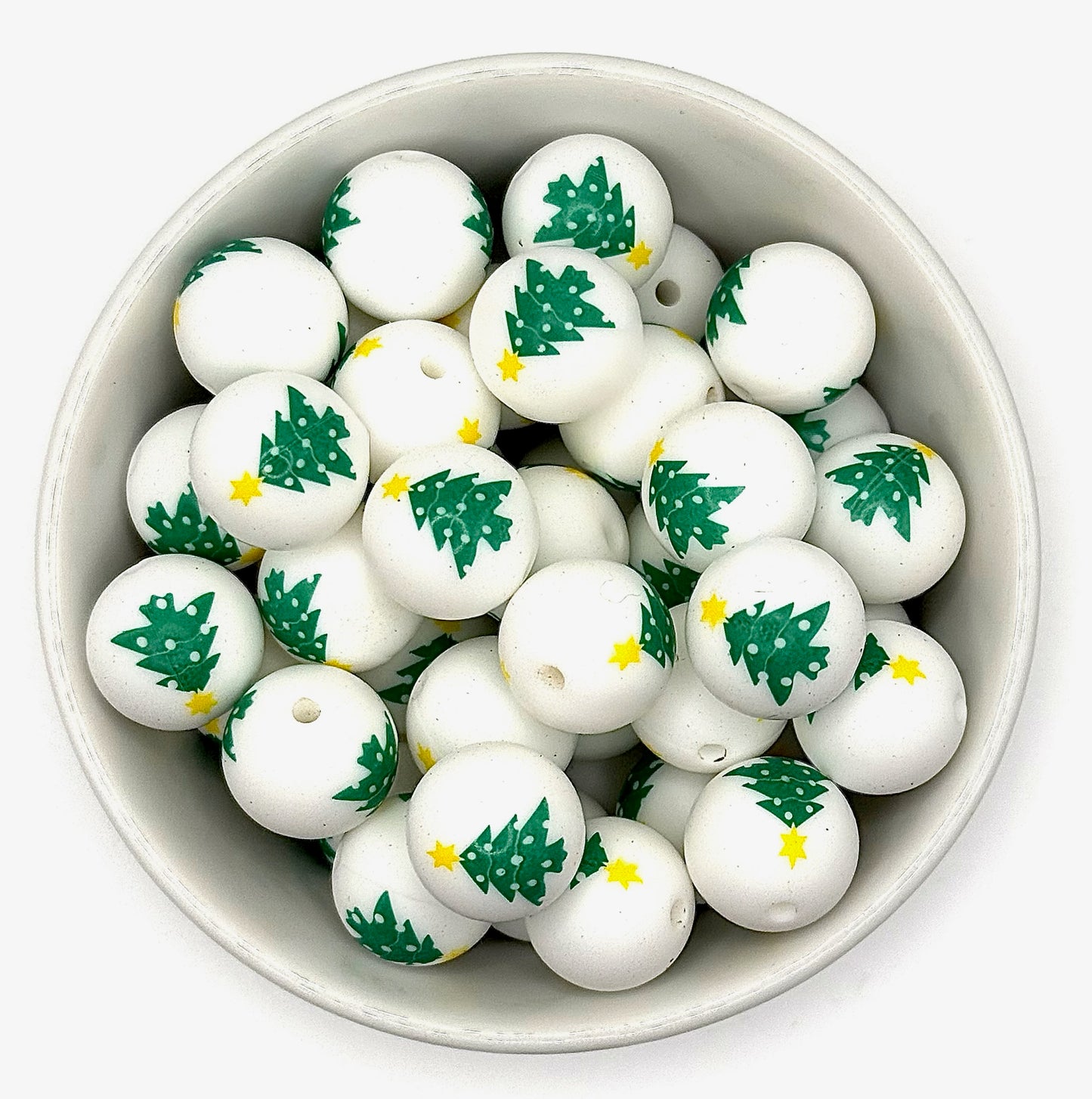 Festive Printed 15mm Silicone Beads