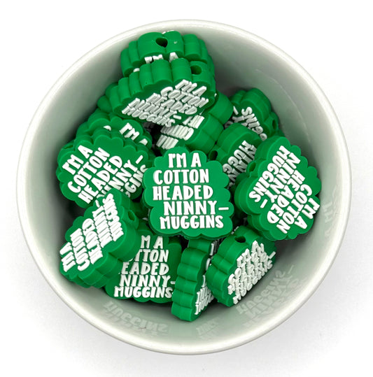 Cotton Headed Ninny Muggins | Silicone Festive Focal Bead