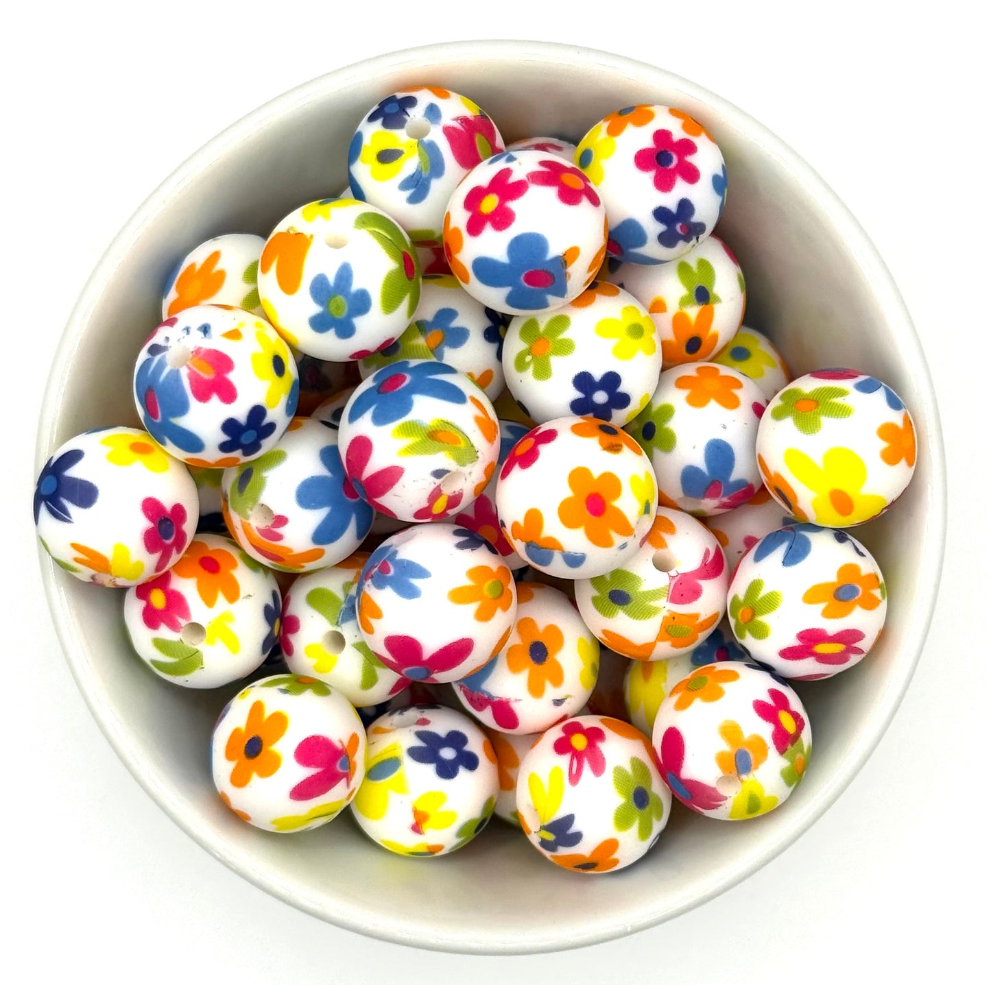 Printed 15mm Silicone Bead | Silicone Printed Beads