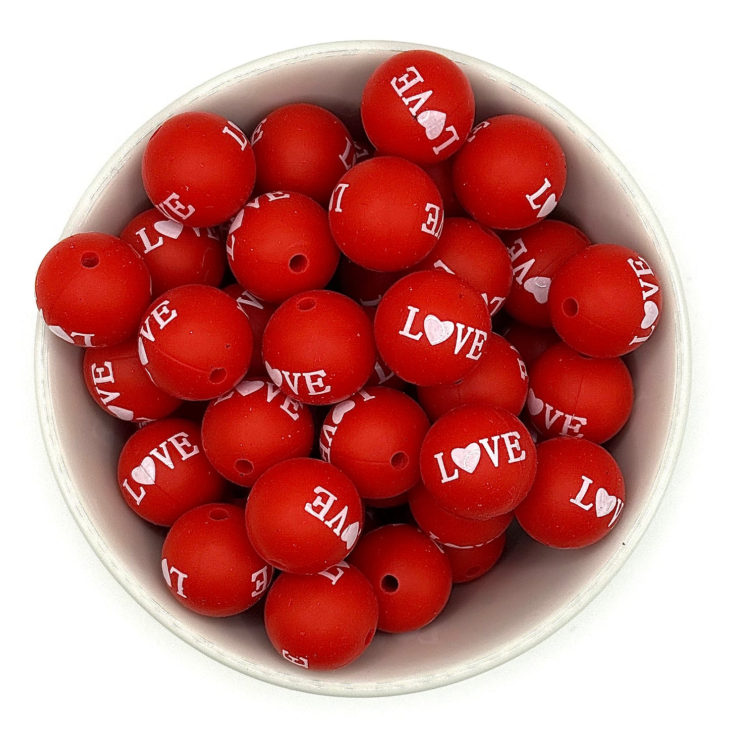 Valentines Day | 15mm Printed Silicone Bead