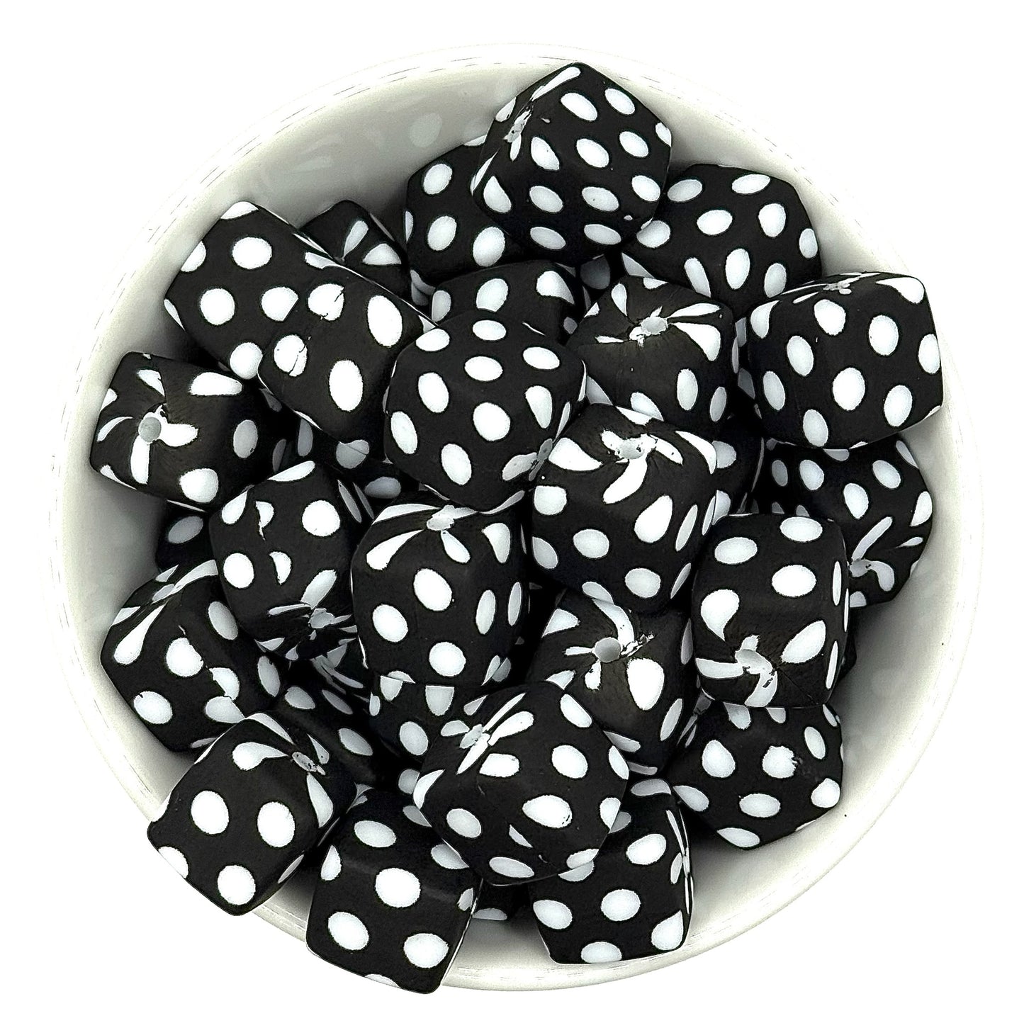 Square Printed 13.5mm Silicone Beads | Printed Silicone Beads