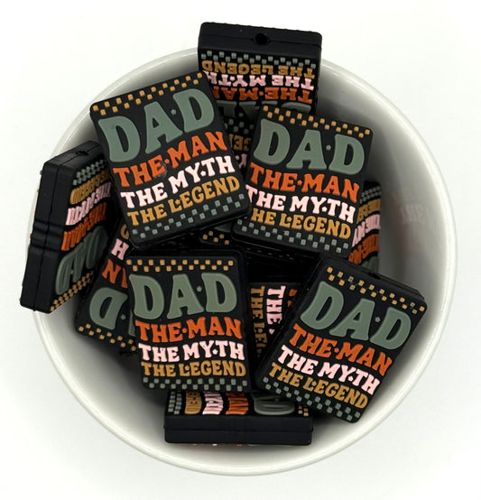 Dad…The Man, The Myth, The Legend | Silicone Focal Bead