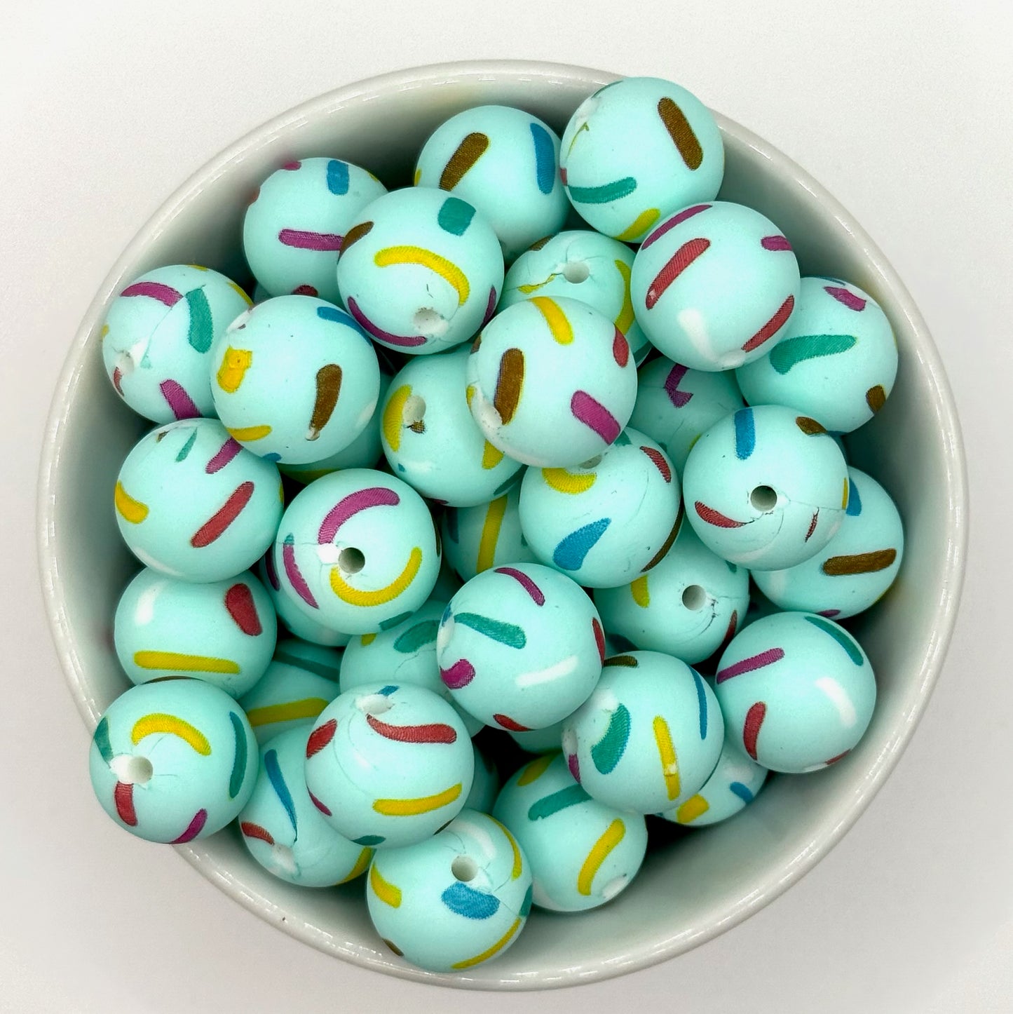 Printed 15mm Silicone Bead | Silicone Printed Beads