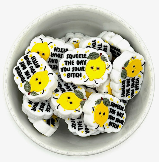 Squeeze the Day Lemon | Silicone Focal bead